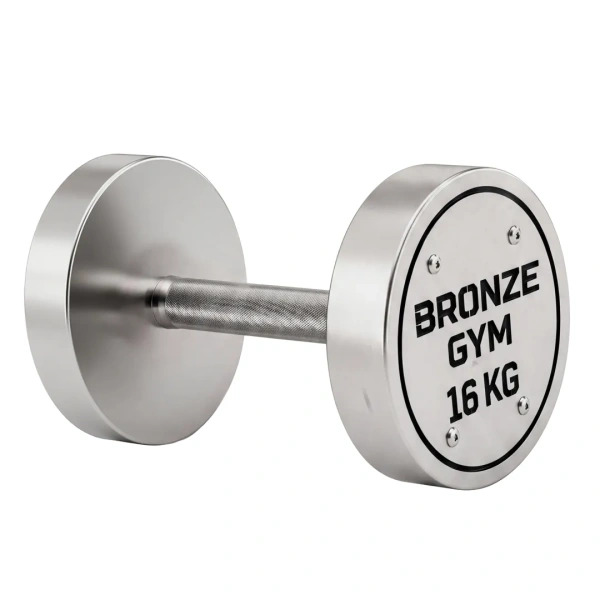 Набор стальных гантелей BRONZE GYM, 32-50 кг - 10 пар, шаг 2 кг