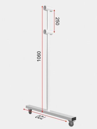 Кронштейн мобильный двухрядный на круглом основании