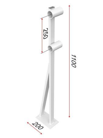 Кронштейн напольный двухрядный
