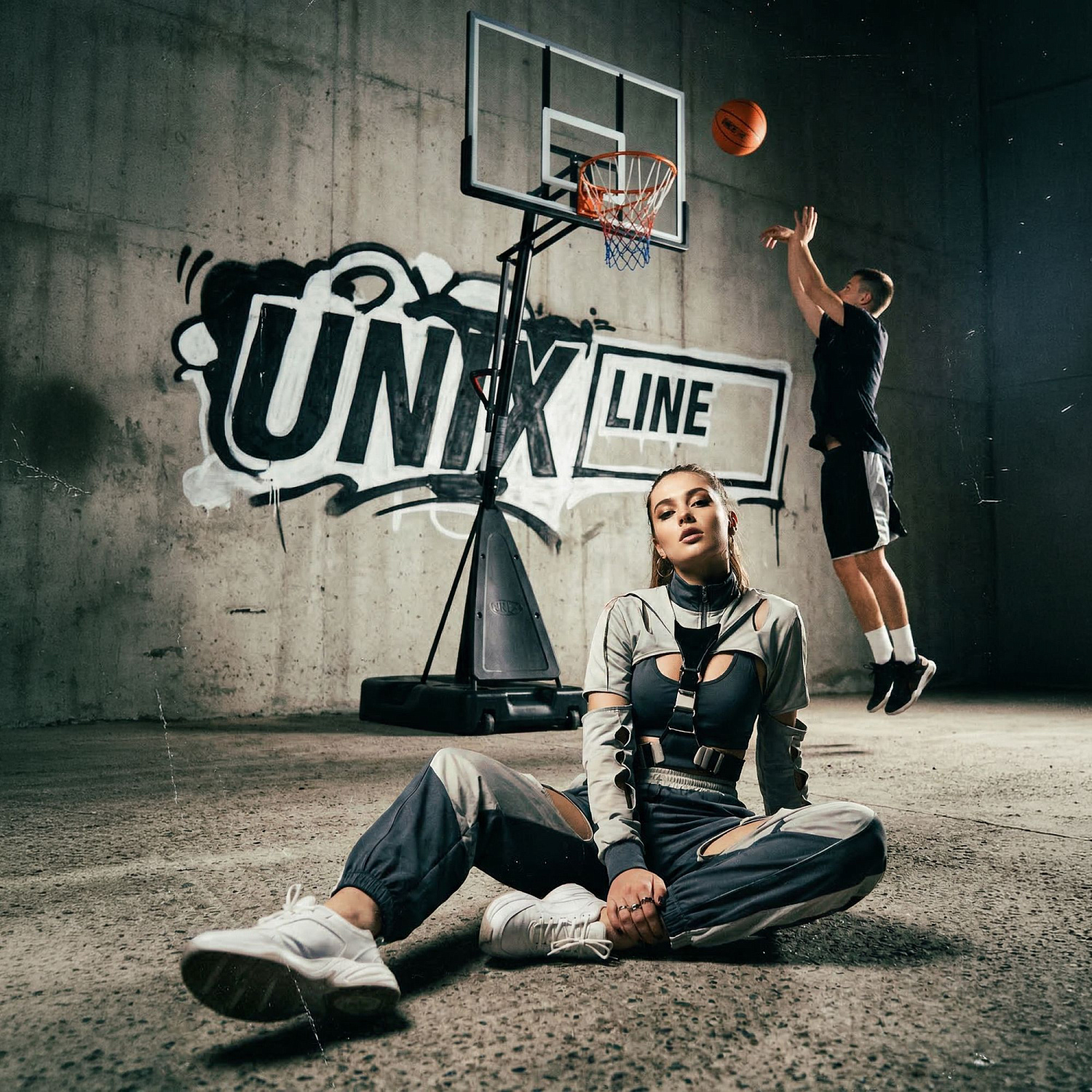 Баскетбольная стойка UNIX Line B-Stand-TG PRO 54"x32" (140 х 82 см) R45 H230-305 см