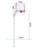 Баскетбольная стойка регулируемая разборная с трен. щитом 1200х900 мм из оргстекла 10 мм и масс. кольцом