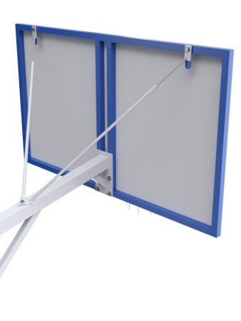 Баскетбольная стойка двухопорная с щитом 1800х1050 мм из метал. листа и усиленным кольцом