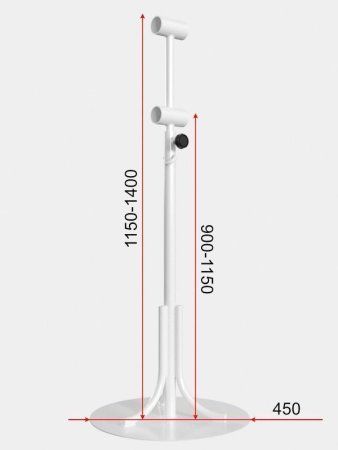 Кронштейн мобильный двухрядный на круглом основании с регулировкой высоты