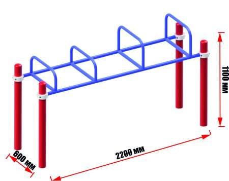 Брусья серии "Воркаут" с полукольцами