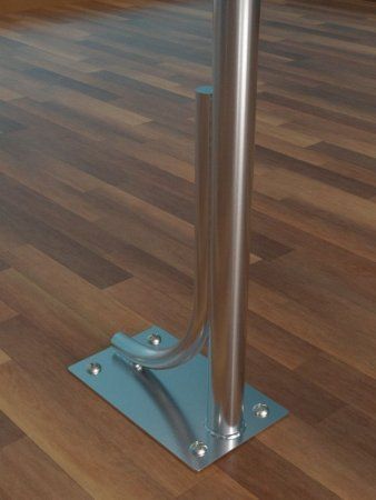 Кронштейн напольный однорядный с регулировкой высоты, нержавеющая сталь