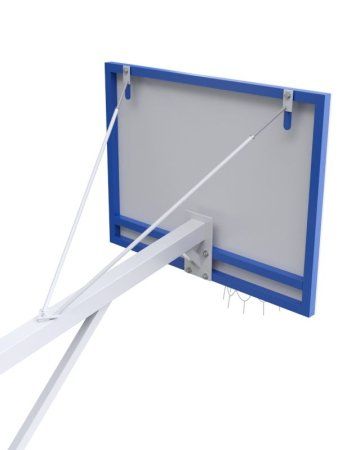 Баскетбольная стойка двухопорная с щитом 1200х900 мм из фанеры на метал. каркасе и массовым кольцом