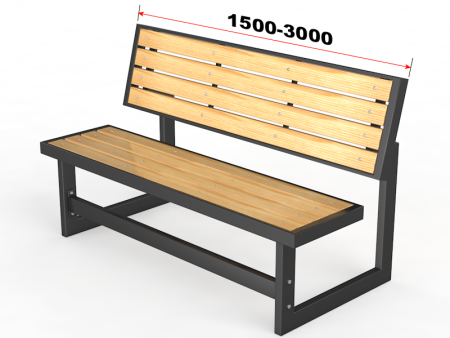 Скамья для улицы со спинкой парковая