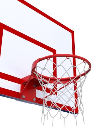 Баскетбольная стойка разборная с трен. щитом 1200х900 мм из метал. листа с усиленным кольцом