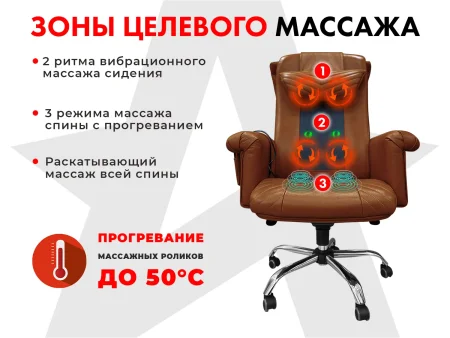Офисное массажное кресло PRESIDENT PRO Терракот
