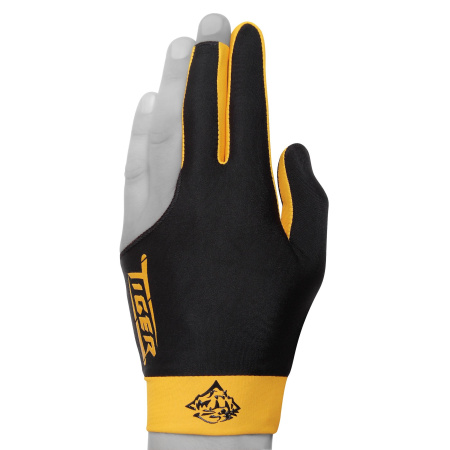 Перчатка Tiger Professional Billiard Glove черная/желтая левая L