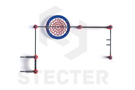 Уличный комплекс из стойки для пресса, качели Гнездо, шведской стенки и турника Мультихват