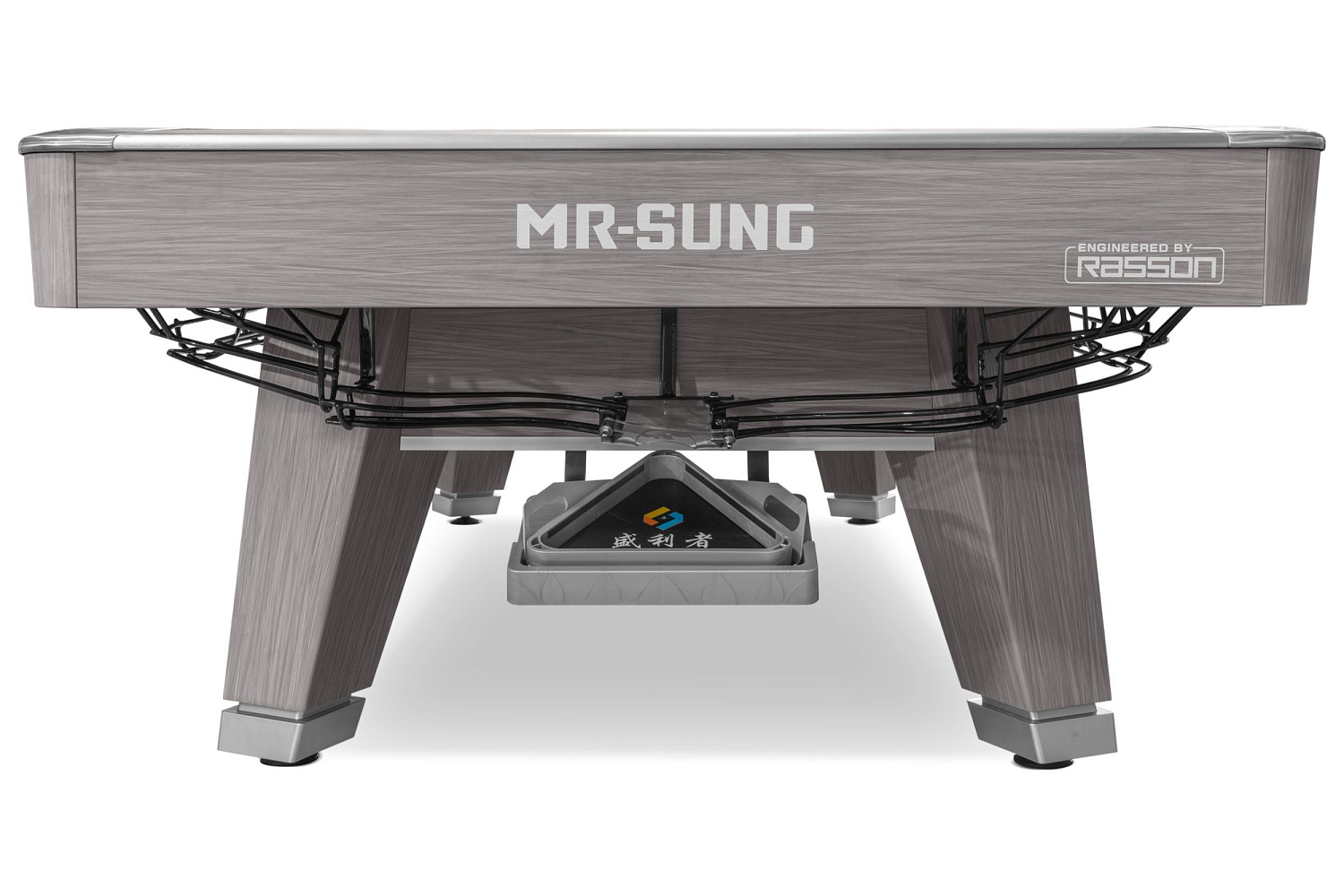 Бильярдный стол для пула "Rasson Acurra" 9 футов (серый, сланец 25 мм) в комплекте с плитой, аксессуары и сукно