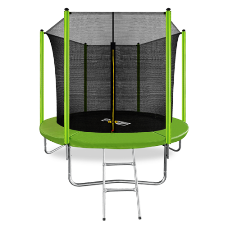Батут ARLAND 8FT с внутренней сеткой и лестницей (светло-зеленый)