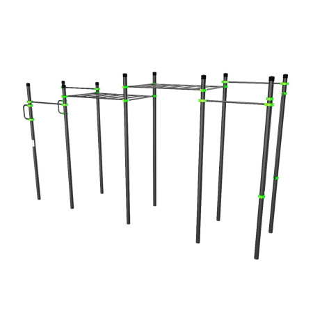 W224 Воркаут (поручни, 2 турника, рукоход клас. 2 ур., 2 перекладины, перекладины верт.) ZAVODSPORTA