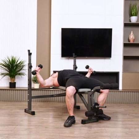 Скамья со стойками под штангу DFC D705