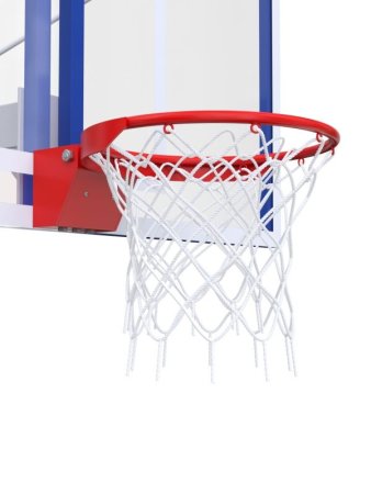 Стационарная баскетбольная стойка с профессиональным щитом 1800х1050 мм из оргстекла 10 мм (вынос 1,2м)