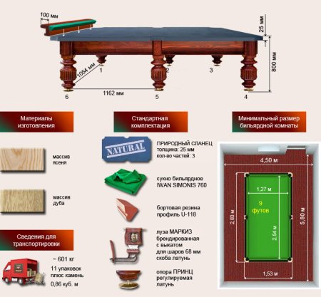 Бильярдный стол ”Маркиз”
