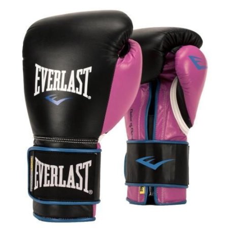 Перчатки тренировочные Everlast Powerlock PU Черный/Розовый 10 Oz