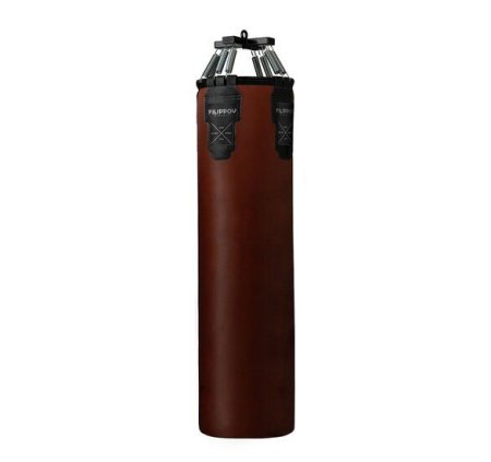 Боксёрский мешок FILIPPOV Ø40 кожа (Коричневый) - 110см/40см/43-45кг