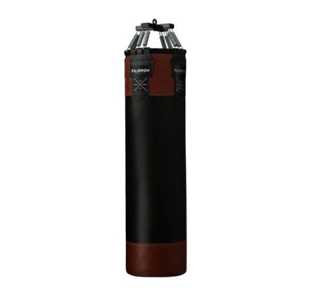Боксёрский мешок FILIPPOV Ø40 кожа (Коричневый/Черный) - 180см/40см/78-80кг